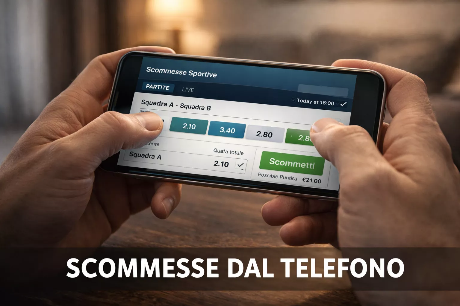 Mani che interagiscono con un'app su smartphone