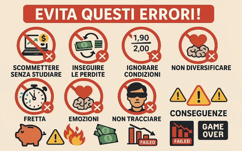 Errori comuni da evitare quando si cerca di sbloccare i bonus - 7 errori fatali