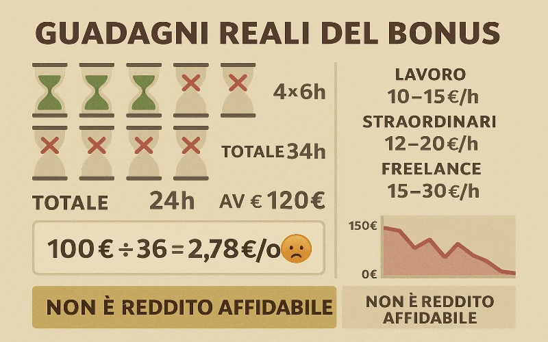 Calcolo realistico dei guadagni con i bonus senza deposito - numeri reali e non esagerati