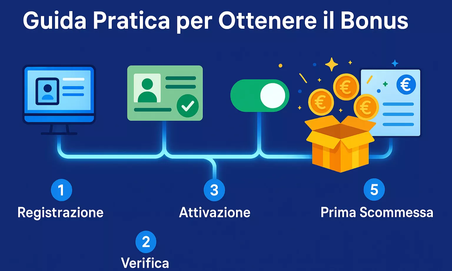 Guida passo per passo per ottenere e attivare bonus senza deposito - dal processo di registrazione alla prima scommessa