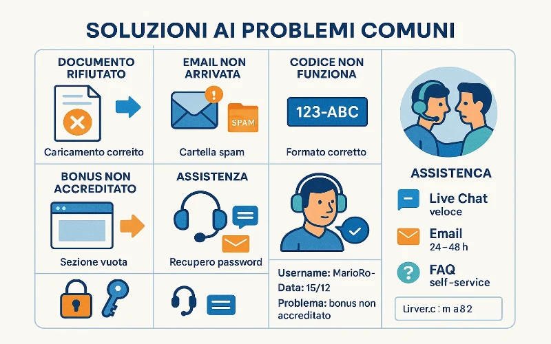 Problemi comuni durante l'attivazione bonus e soluzioni pratiche con assistenza clienti