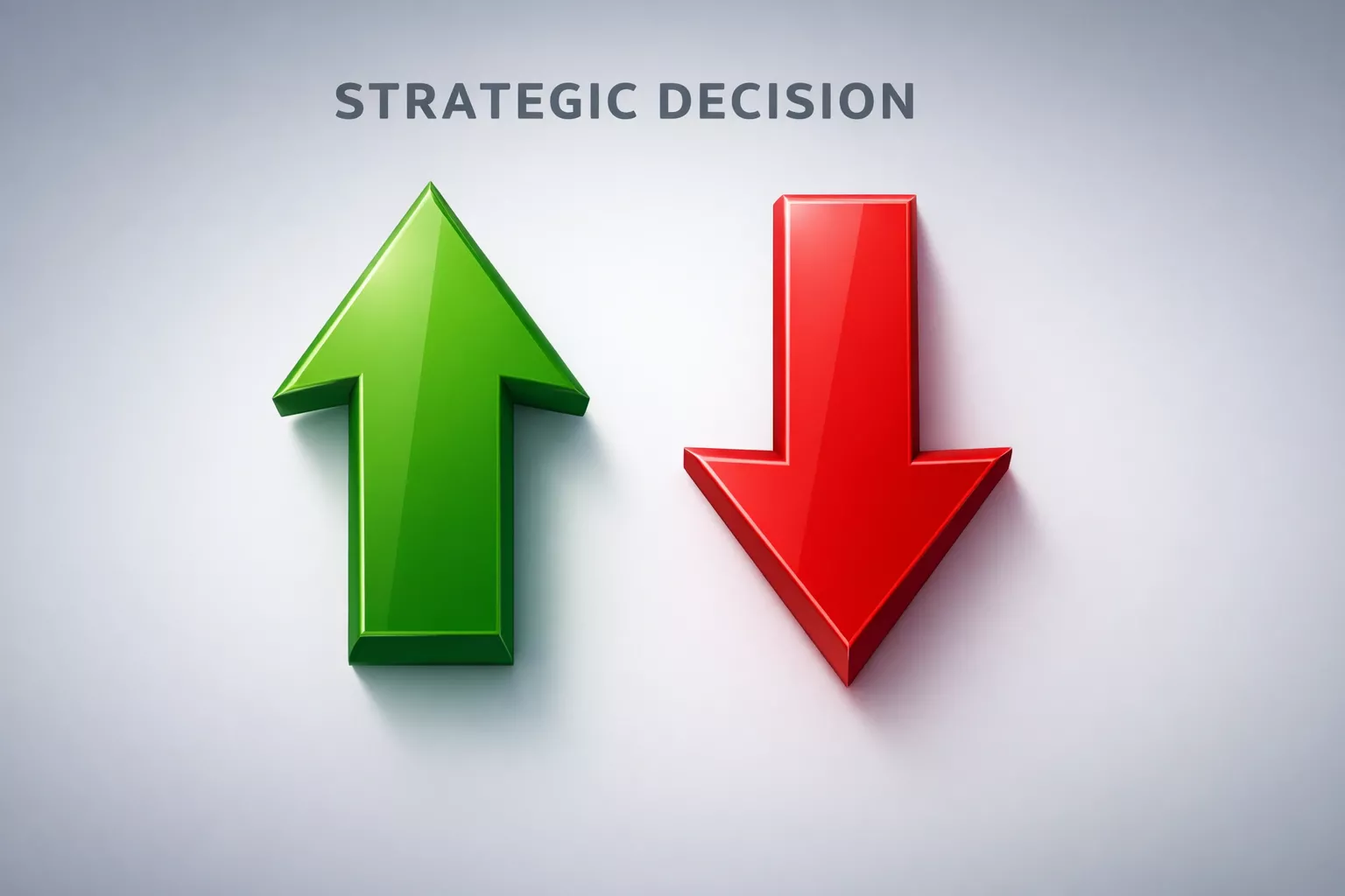 Frecce che indicano direzioni opposte simbolo di scelta strategica