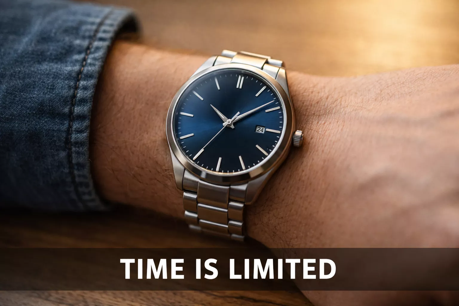 Orologio da polso che indica l'importanza del tempo