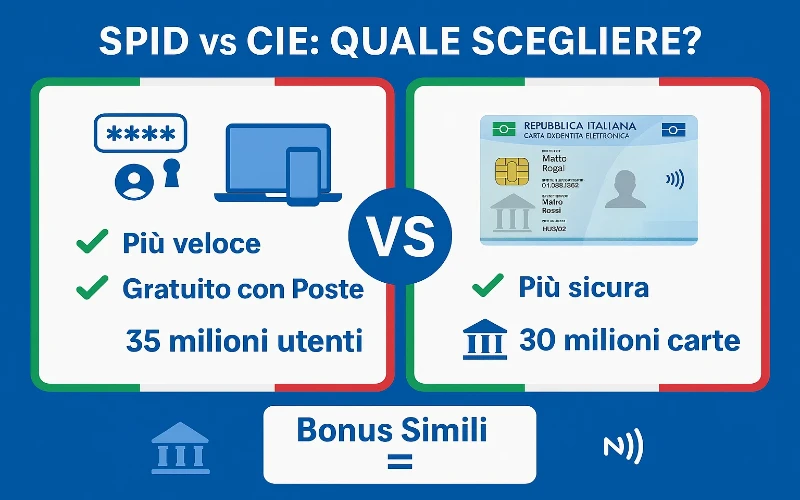 Confronto dettagliato tra SPID e CIE per scegliere il metodo migliore per ottenere bonus